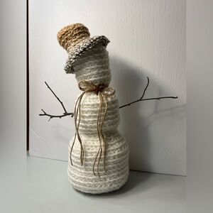 Handcrafted Crochet  Rustic Snowman Decor